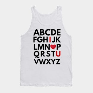 I love u - i love you - alphabet - ABC Tank Top